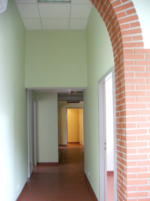 couloir, mur brique