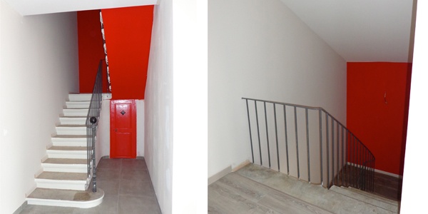 Rénovation Maison F : Vue de l'escalier